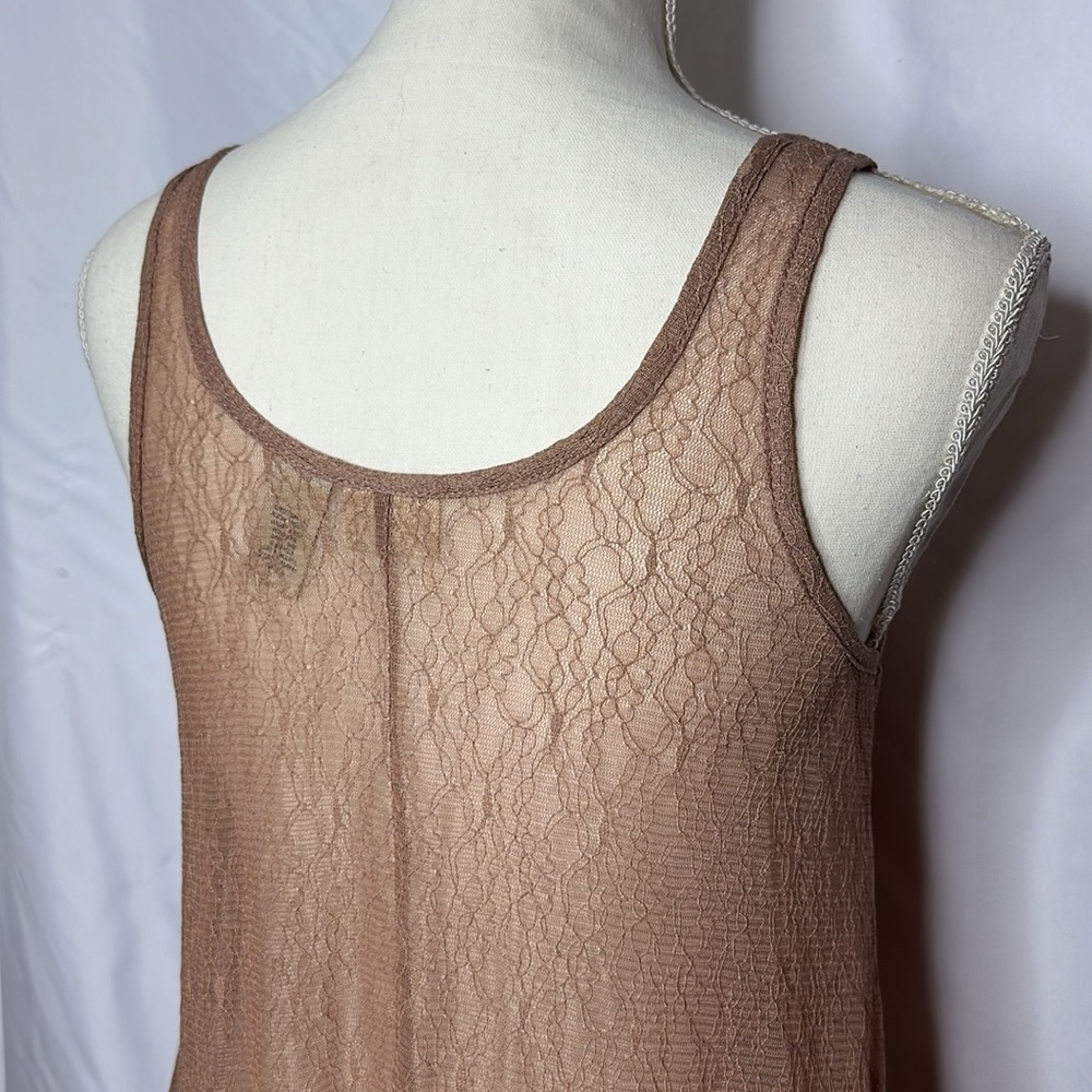 Daytrip Nude Pink/Black Lace Layering Tank - Picture 5 of 6
